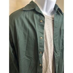 Y2K Wrangler Mens Small Green Lightweight Button Down Shirt Long Sleeve